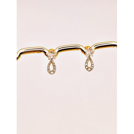 PENDIENTE PLATA CIRCONITAS BAÑO ORO                                                                 