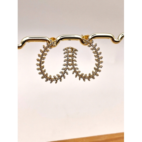 PENDIENTE PLATA CIRCONITAS BAÑO ORO                                                                 