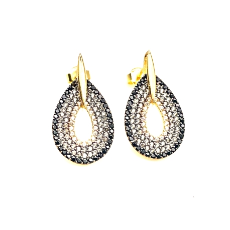 PENDIENTE PLATA CIRCONITAS COLOR BAÑO                                                               