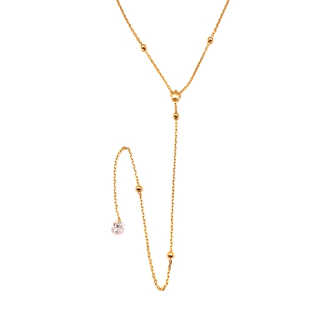 GARGANTILLA PLATA CIRCONITA BAÑO ORO                                                                