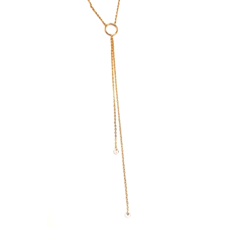 GARGANTILLA PLATA CIRCONITAS BAÑO ORO                                                               