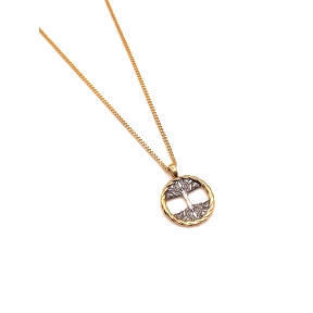 GARGANTILLA PLATA LISA BAÑO ORO                                                                     