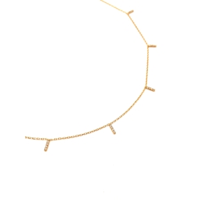 GARGANTILLA PLATA CIRCONITAS BAÑO ORO                                                               