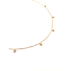 GARGANTILLA PLATA CIRCONITAS BAÑO ORO                                                               