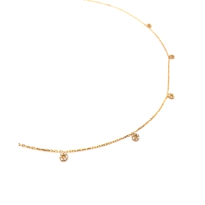 GARGANTILLA PLATA CIRCONITAS BAÑO ORO                                                               