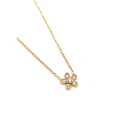 GARGANTILLA PLATA CIRCONITAS BAÑO ORO                                                               