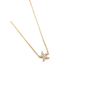 GARGANTILLA PLATA CIRCONITAS BAÑO ORO                                                               