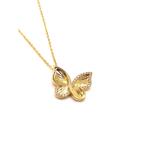 GARGANTILLA PLATA CIRCONITAS BAÑO ORO                                                               