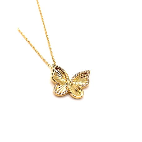 GARGANTILLA PLATA CIRCONITAS BAÑO ORO                                                               