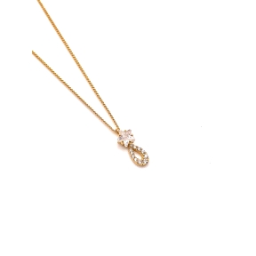 GARGANTILLA PLATA CIRCONITAS BAÑO ORO                                                               