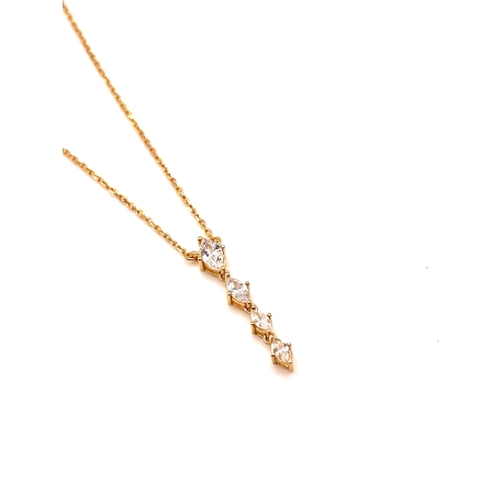 GARGANTILLA PLATA CIRCONITAS BAÑO ORO                                                               