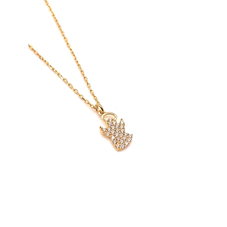 GARGANTILLA PLATA CIRCONITAS BAÑO ORO                                                               