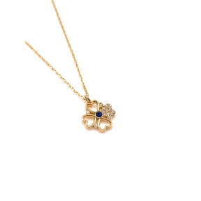 GARGANTILLA PLATA CIRCONITAS BAÑO ORO                                                               