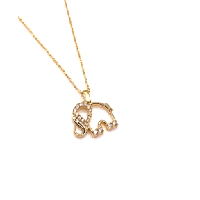 GARGANTILLA PLATA CIRCONITAS BAÑO ORO                                                               