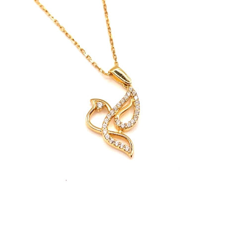 GARGANTILLA PLATA CIRCONITAS BAÑO ORO                                                               