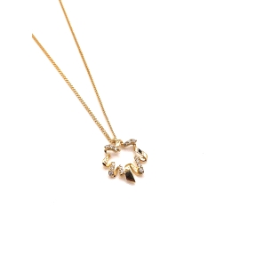 GARGANTILLA PLATA CIRCONITAS BAÑO ORO                                                               