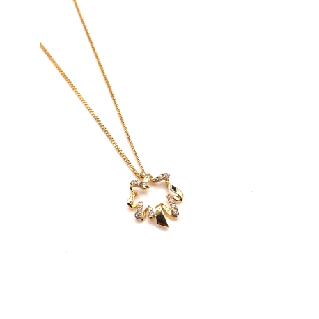 GARGANTILLA PLATA CIRCONITAS BAÑO ORO                                                               