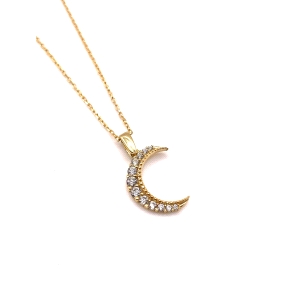 GARGANTILLA PLATA CIRCONITAS BAÑO ORO                                                               