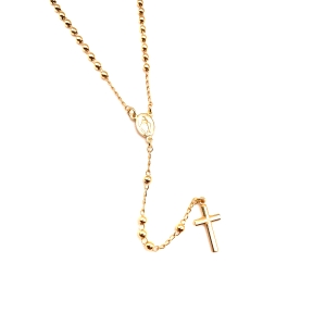 ROSARIOS PLATA BOLAS 3 MM BAÑO ORO                                                                  