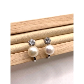 PENDIENTE PLATA CATALAN PERLA CIRCONITAS                                                            