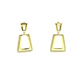 PENDIENTE PLATA CIRCONITAS BAÑO ORO                                                                 