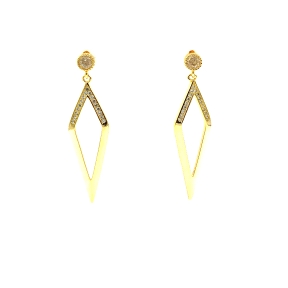 PENDIENTE PLATA CIRCONITAS BAÑO ORO                                                                 