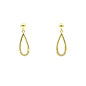 PENDIENTE PLATA CIRCONITAS BAÑO ORO                                                                 