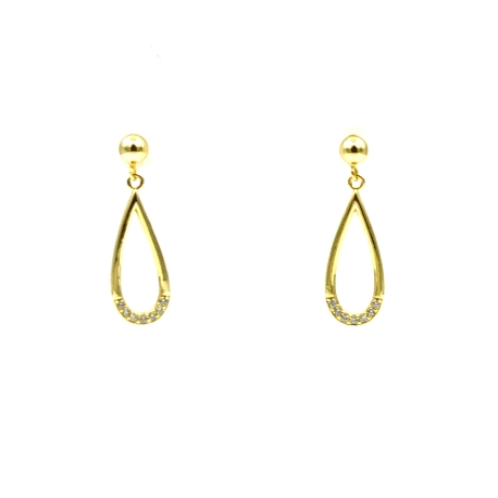 PENDIENTE PLATA CIRCONITAS BAÑO ORO                                                                 