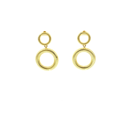 PENDIENTE PLATA LISO DIBUJO BAÑO ORO                                                                