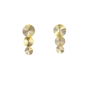 PENDIENTE PLATA LISO DIBUJO BAÑO ORO                                                                