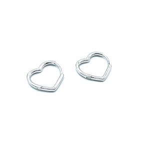 PENDIENTE PLATA ARO LISO CORAZON                                                                    