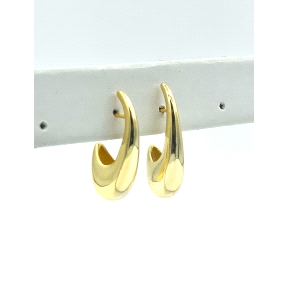 PENDIENTE PLATA ARO LISO BAÑO ORO                                                                   