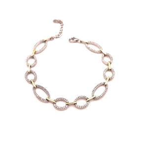 PULSERAS PLATA CIRCONITAS BICOLOR                                                                   
