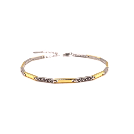 PULSERAS PLATA BICOLOR CIRCONITAS                                                                   