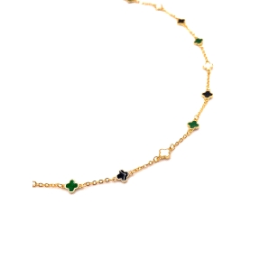 GARGANTILLA PLATA LISA ESMALTE BAÑO ORO                                                             