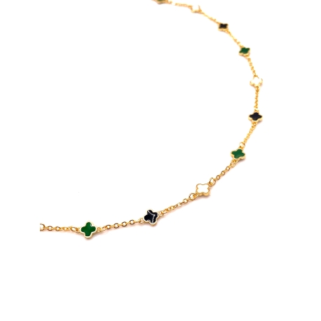 GARGANTILLA PLATA LISA ESMALTE BAÑO ORO                                                             