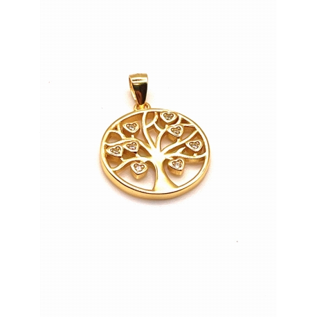 COLGANTE PLATA CIRCONITAS BAÑO ORO                                                                  