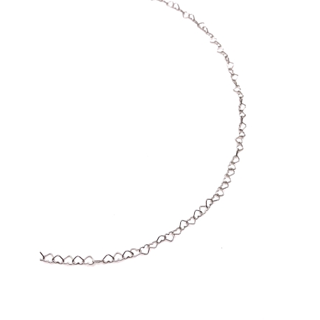 GARGANTILLA PLATA LISA CORAZONES                                                                    