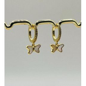 PENDIENTE PLATA ARO CIRC. BAÑO ORO                                                                  