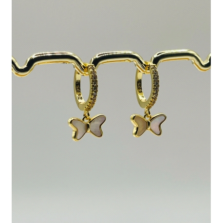 PENDIENTE PLATA ARO CIRC. BAÑO ORO                                                                  