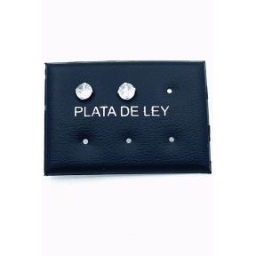 PENDIENTE PLATA CIRCONITA REDONDO 5 MM                                                              