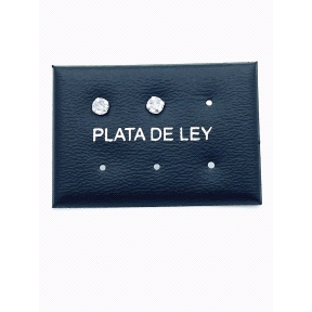 PENDIENTE PLATA CIRCONITA REDONDA 4 MM                                                              