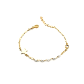 PULSERAS PLATA CIRCONITA PERLAS BAÑO ORO                                                            