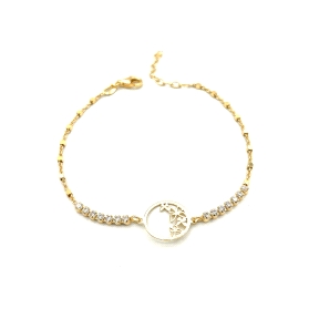 PULSERAS PLATA CRISTAL BAÑO ORO                                                                     