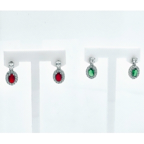 PENDIENTE PLATA CIRCONITAS PIEDRA COLOR                                                             