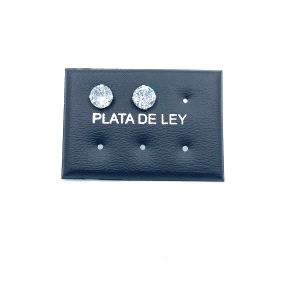 PENDIENTE PLATA CIRCONITA REDONDA 7 MM                                                              