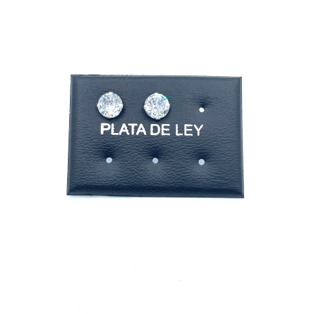 PENDIENTE PLATA CIRCONITA REDONDA 7 MM                                                              