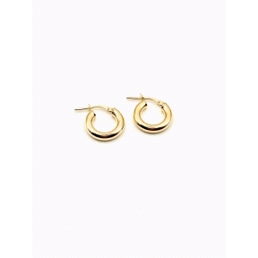 PENDIENTE PLATA TUBO 3MM 0,8CM BAÑO ORO                                                             