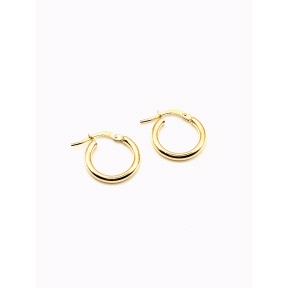 PENDIENTE PLATA TUBO 2MM 1CM BAÑO ORO                                                               