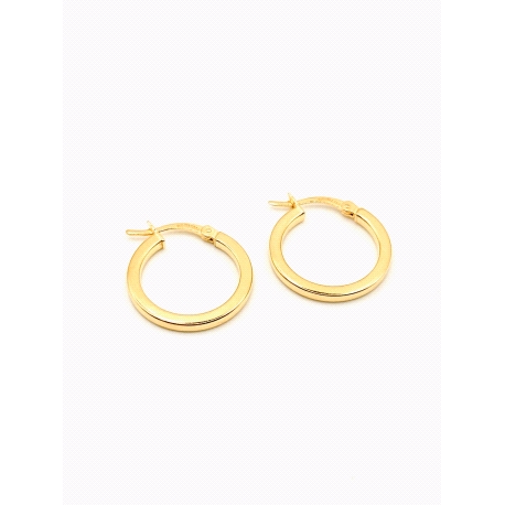 PENDIENTE PLATA 2X2 1,5CM BAÑO ORO                                                                  